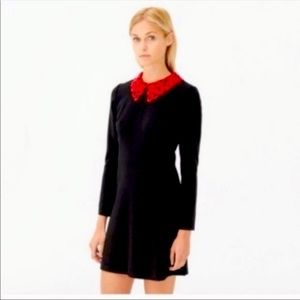 Sandro size Medium, black dress with red lace in like-new condition!